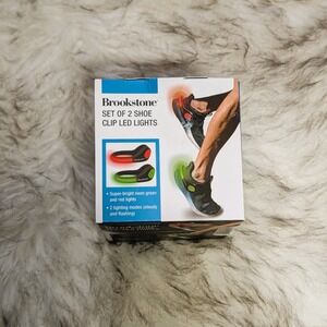 Brookstone Shoe Clip LED Lights Set of 2 Securely Hooks On Your Shoes Green/Red